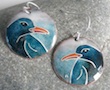 chough enamel earrings